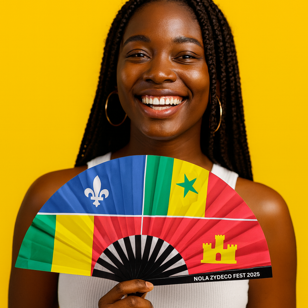 Large Creole Flag Line Dancing Fan