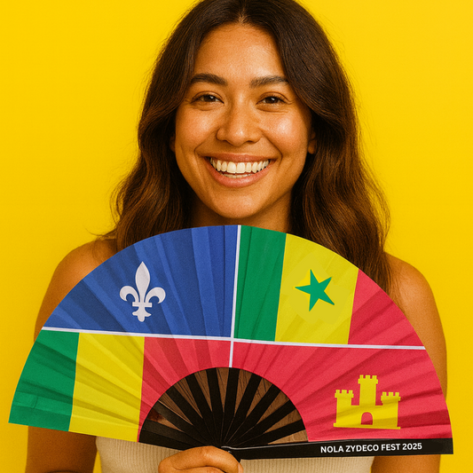 Large Creole Flag Line Dancing Fan